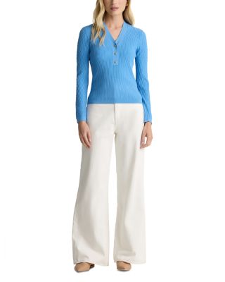 Pointelle Rib Knit Sweater 