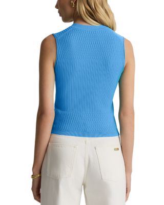 Mixed Pointelle Rib Knit Sweater 