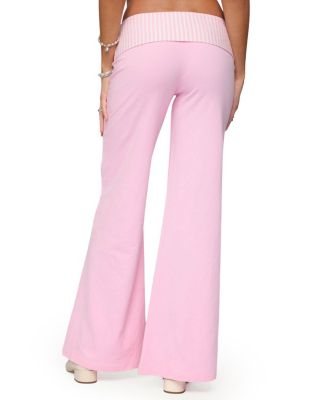 Meshey Striped Fold Over Pants