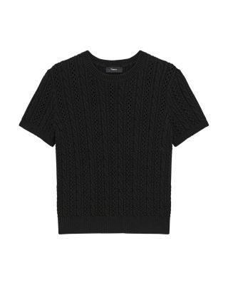 Cable Knit Short Sleeve Sweater