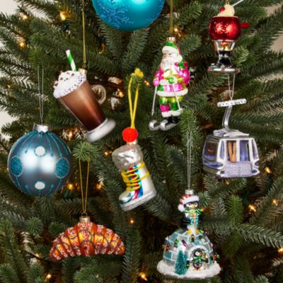 Ski Cable Car Glass Ornament - Exclusive