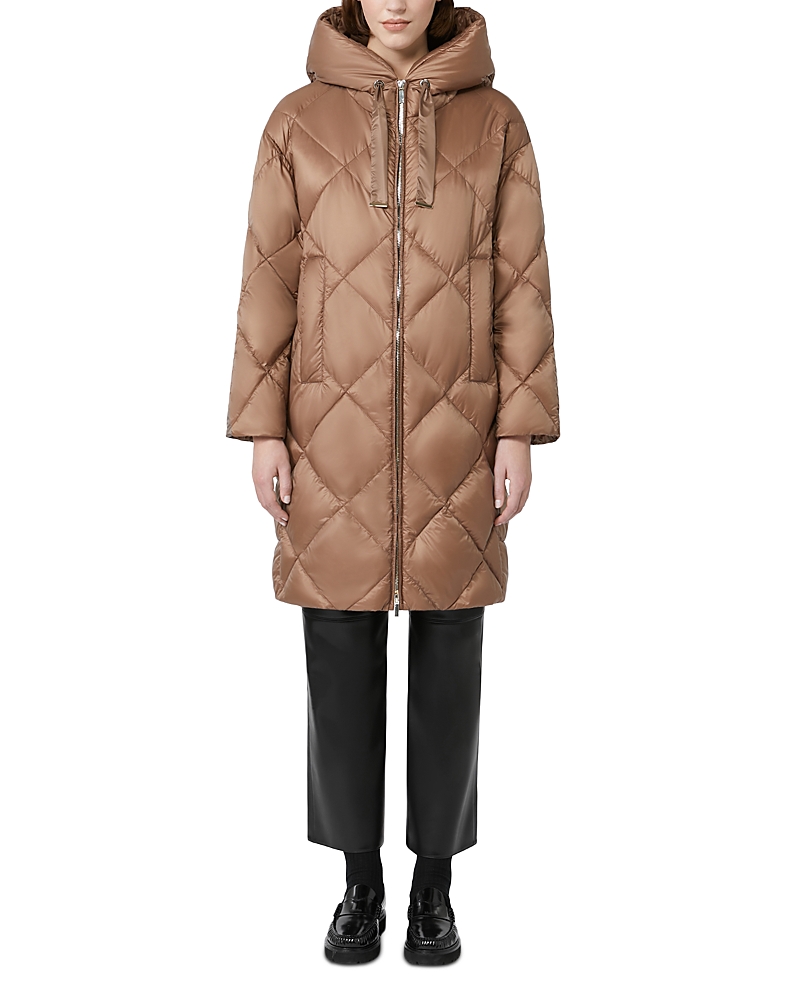 Max Mara Down Jacket In Iridescent Water-repellent Fabric In Brown