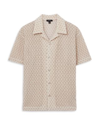 Sterling Geo Crochet Button Down Camp Shirt