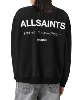 Underground Cotton Logo Print Oversized Fit Half Zip Sweatshirt