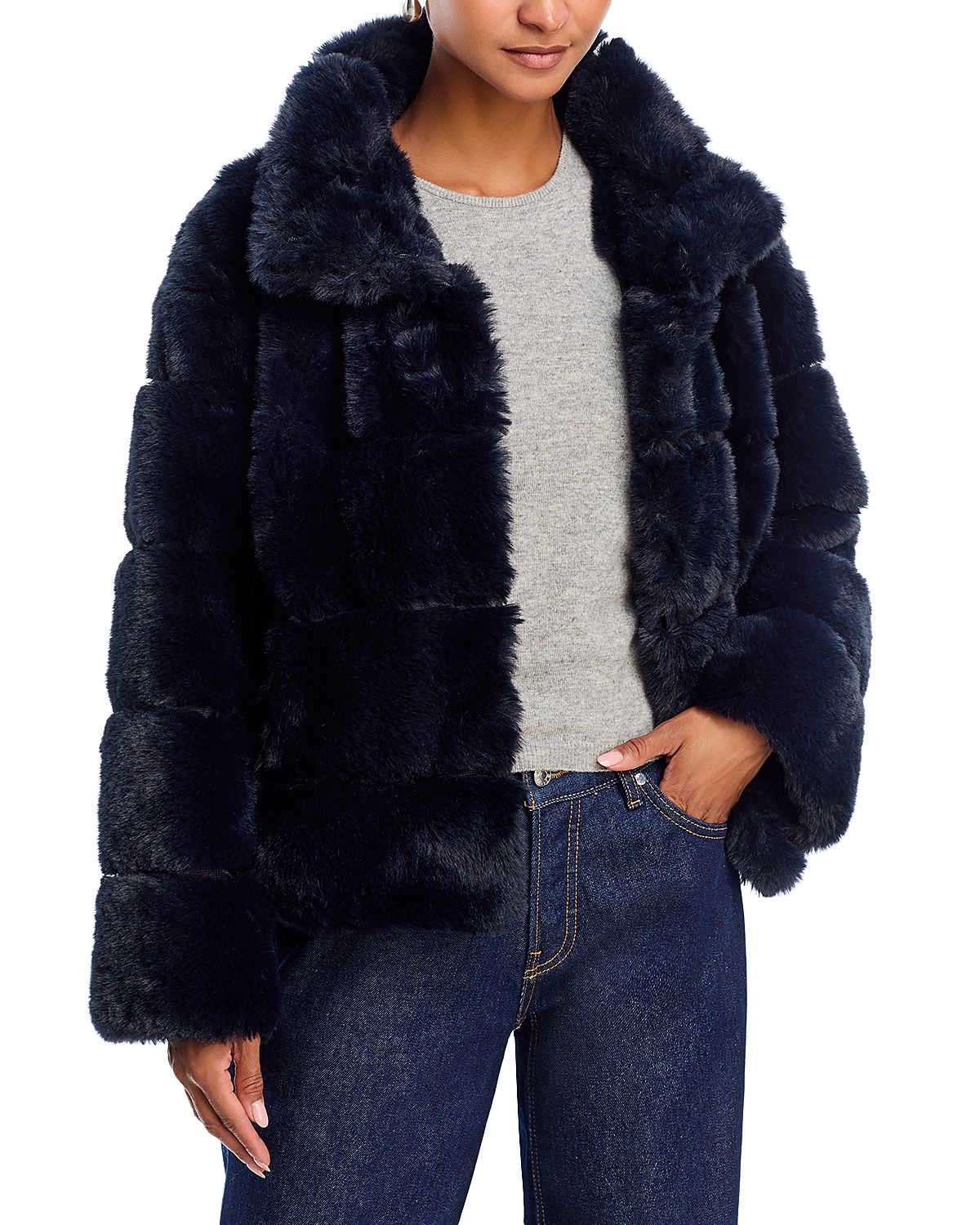 Aqua Faux Fur Jacket - Exclusive
