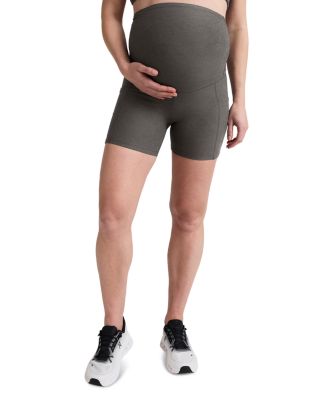 Spacedye Keep Pace Maternity Pocket Biker Shorts