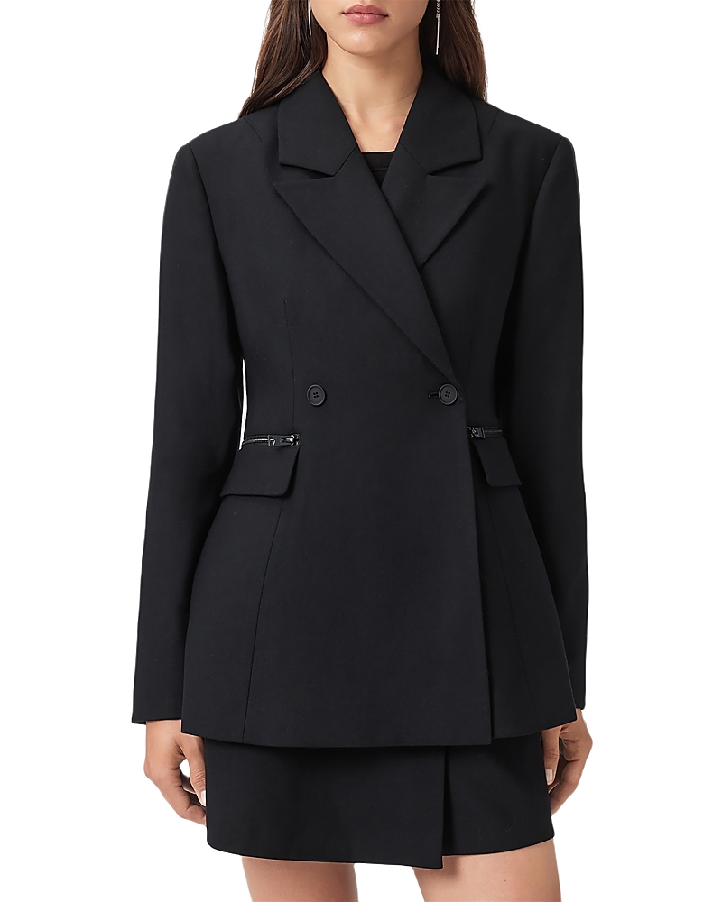 Allsaints Mimmie Double Breasted Blazer In Black