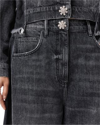 Carter High Rise Barrel Leg Jeans in Washed Black