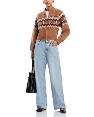 525 Fair Isle Zip Bomber Sweater