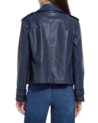 Evonne Faux Leather Cropped Trench Coat