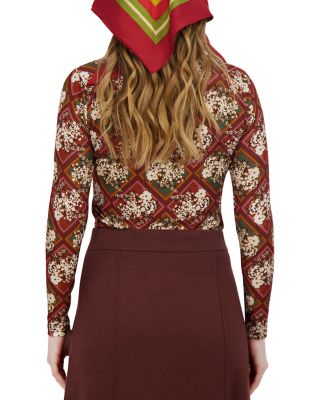 Printed Mock Neck Top 