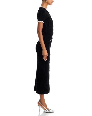 Black Chenille Knit Midi Dress