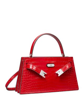Lee Radziwill Croc Mini Top Handle Bag