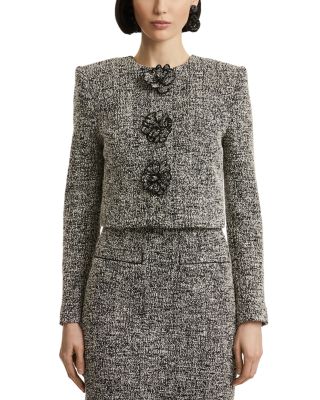 Long Sleeve Boucle Tweed Jacket