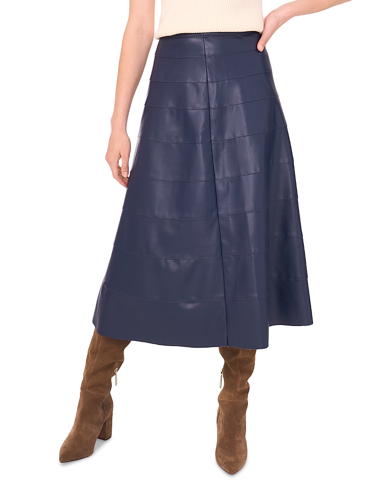 1.state Seamed Faux Leather Skirt In Blue