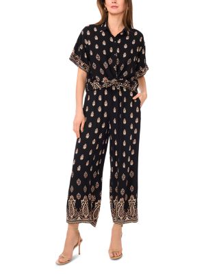 Printed Wide Leg Pull On Pants