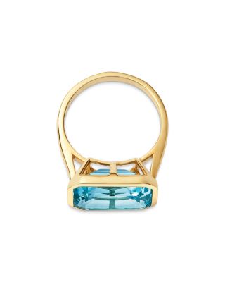 Sky Blue Topaz Solitaire Ring in 14K Yellow Gold