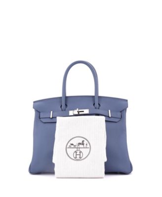 Birkin 30 Handbag Blue Togo with Palladium Hardware