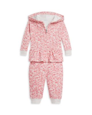 Girls&#39; Floral Velour Full Zip Hoodie &amp; Pant Set - Baby