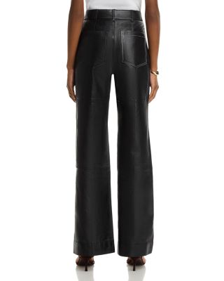 Alina Leather Flared Leg Pants