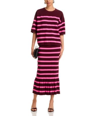 Iluminous Striped Knit Skirt 