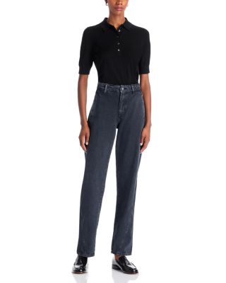 Daelya High Rise Straight Jeans in Dark Grey
