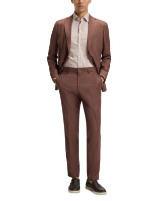 Melange Solid Slim Fit Suit Pants
