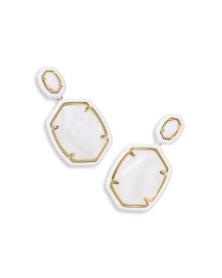 Daphne Enamel Frame Drop Earrings, 1.7"L