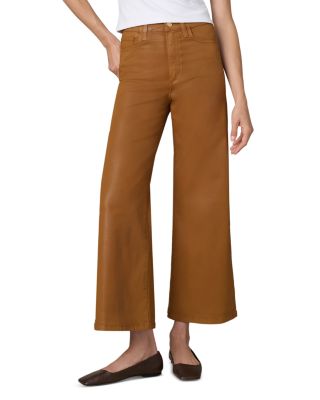 The Mia Wide Leg Ankle Coated Jeans in Brown Bronze