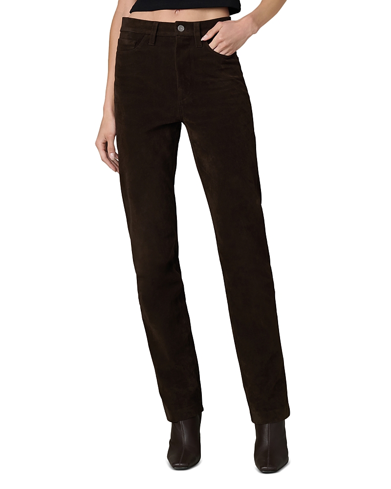 Joe's Jeans The Margot Slim Faux Suede Jeans In Dark Chocolate In Brown