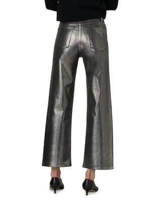 The Blake Cropped Wide Leg Jeans in Pewter Foil