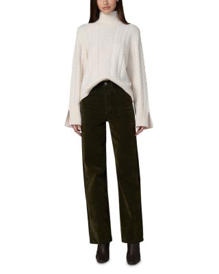 The Margot Straight Flocked Jeans in Olive