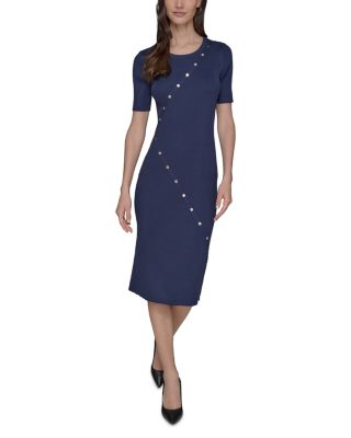 Button Trim Sweater Dress