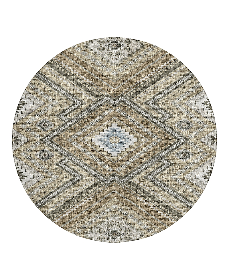 Dalyn Rug Company Dalyn Portico Washable Po5 Round Area Rug, 8' X 8' In Sand