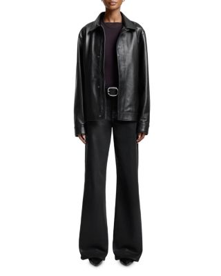 High Rise Lotta Flared Leg Jeans in Coated Black