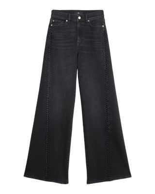 Twisted Lotta Embellished Flare Leg Jeans in Bottomline  