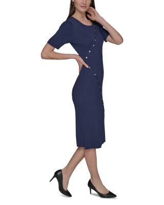 Button Trim Sweater Dress