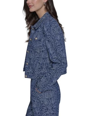 Cropped Motif Jean Jacket