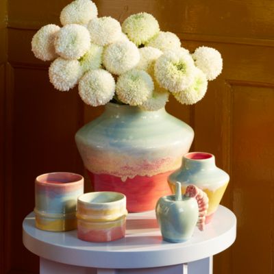 Rosendahl Poppery Vase in Mint/Pink, 8.1&amp;quot;