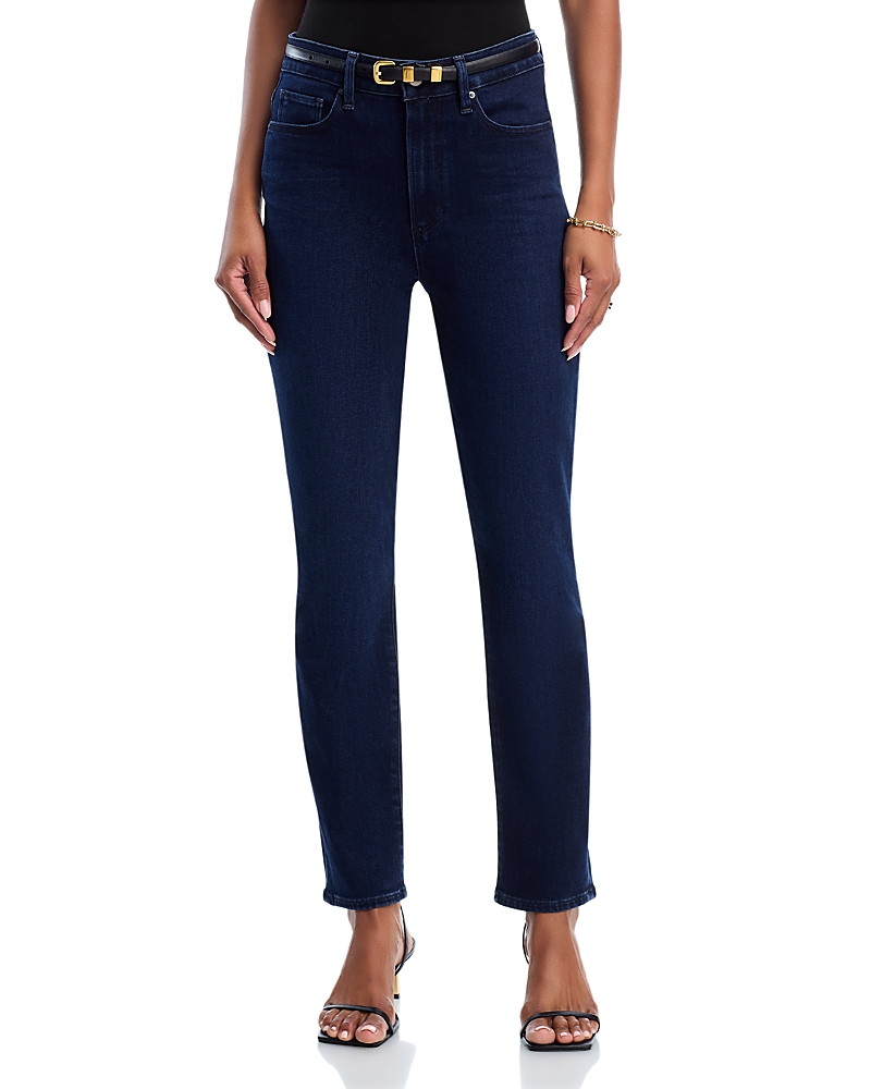 Paige Gemma High Rise Reverse Seam Skinny Jeans In Bespoke In Blue
