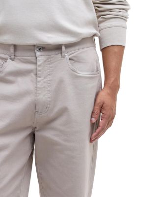 Washed Slim Fit Stretch Twill Trousers
