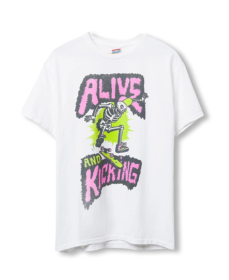Junk Food Clothing Unisex Alive And Kicking Flea Market Tee In White