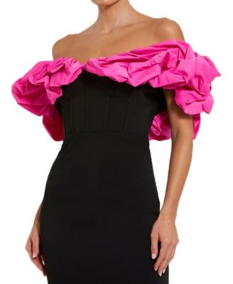 Crepe & Faille Off The Shoulder Gown