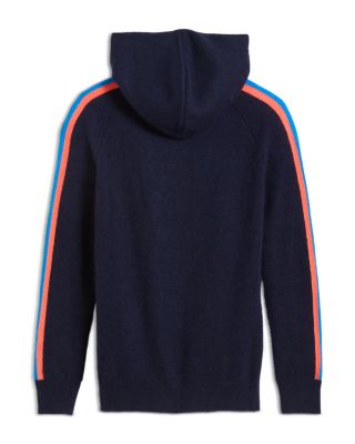 Girls' Knitted Hooded Striped Sleeve Cashmere Sweater, Big Kid - Exclusive