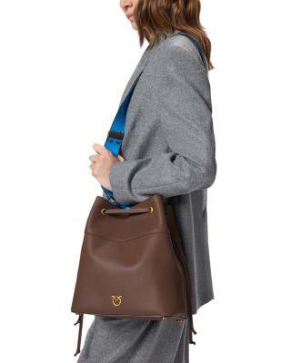 Secchiello Classic Leather Bucket Bag