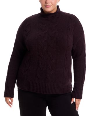 100% Cashmere Mock Neck Cable Sweater - Exclusive