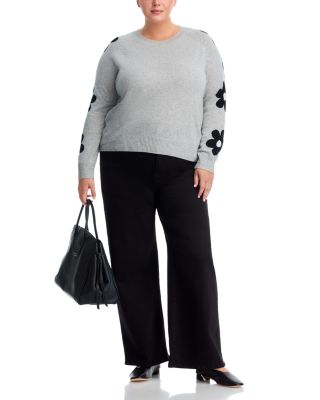 100% Cashmere Floral Sleeve Sweater - Exclusive