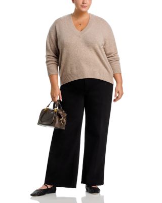 100% Cashmere Drop Shoulder V Neck Sweater - Exclusive