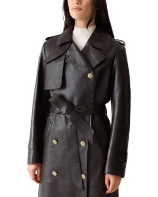 Gael Croc Embossed Trench Coat