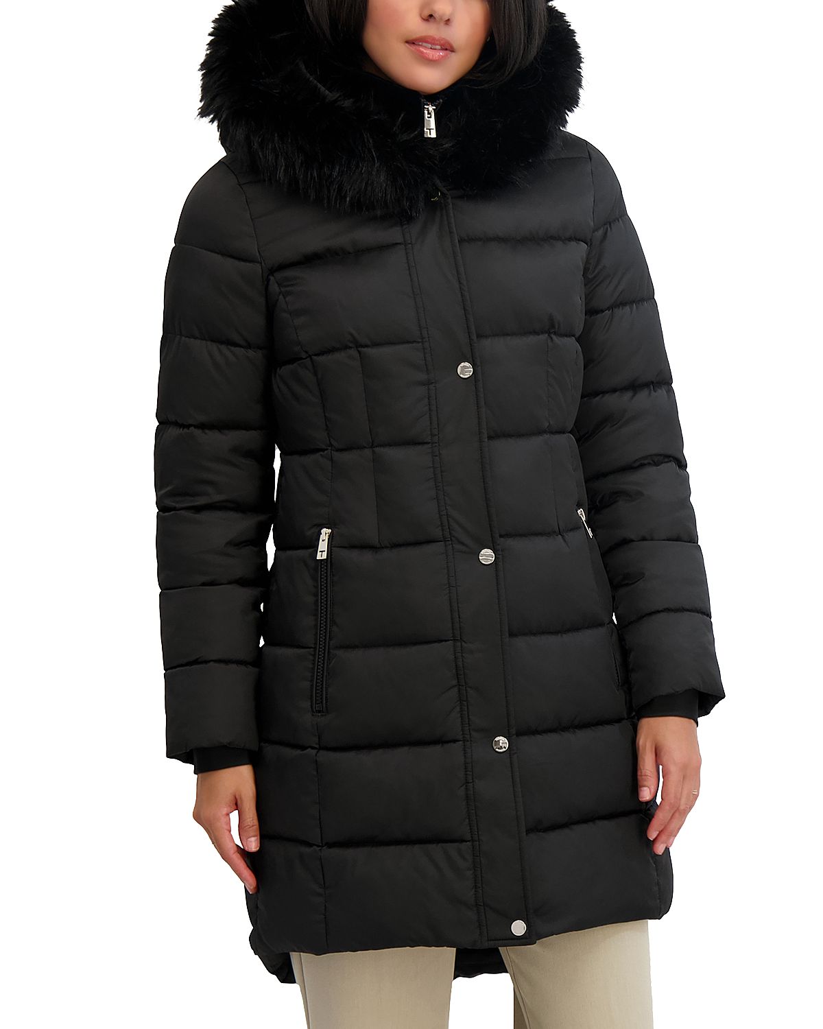 Tahari Dana Quilted Hooded Coat